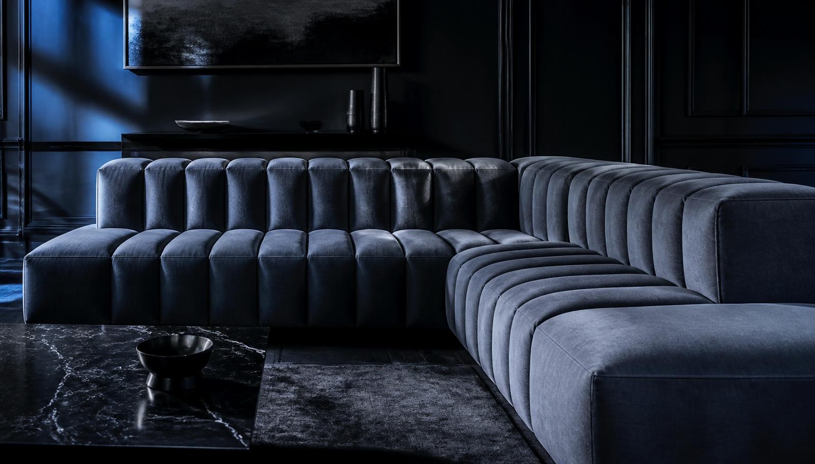 Suede sectional restored and cleaned